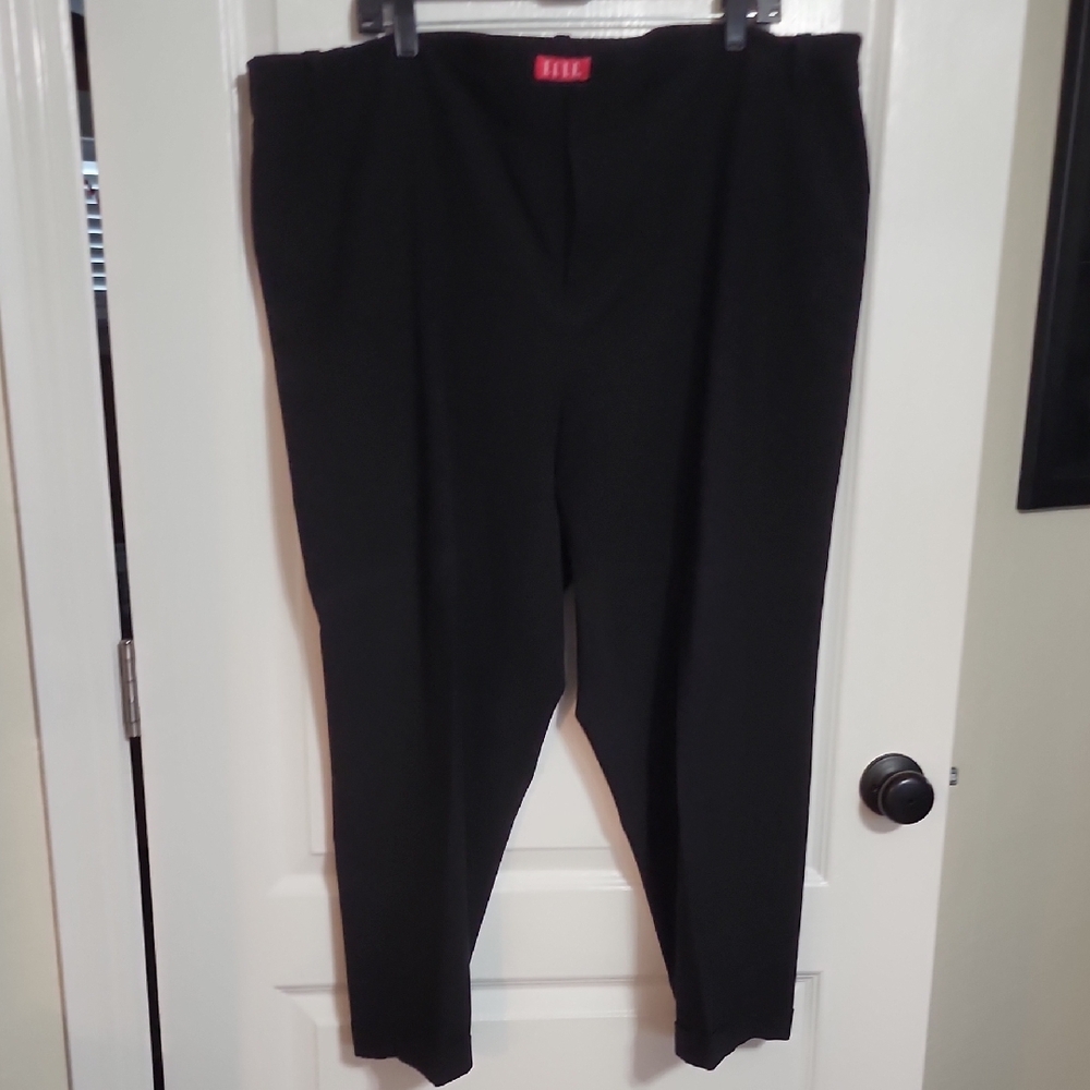 Elle Black Dress Pants with Cuffed Legs